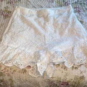 White eyelet shorts